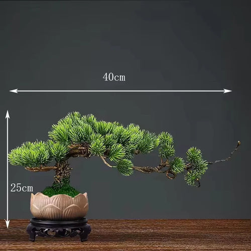 DIY Potted Bonsai for Home Decoration, False Tree, Living Room, Chinese Style, Hotel Porch Landscape, Green Plant Decoration - vue 24 sur 23
