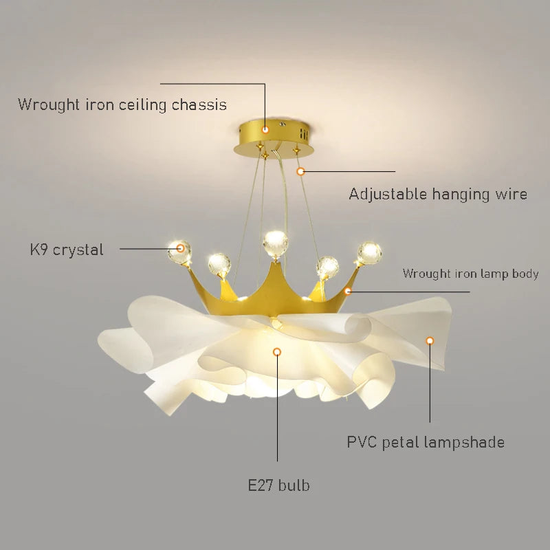 lustre moderne en cristal pour décoration romantique et chaleureuse - vue 7 sur 8