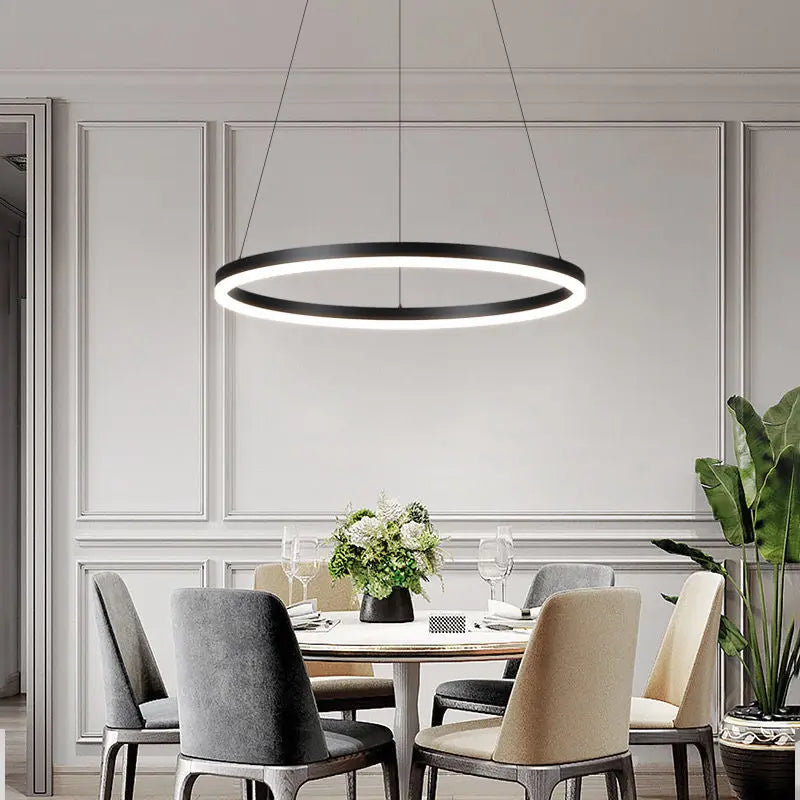 lampes led suspendues à anneau rond nordique minimaliste
