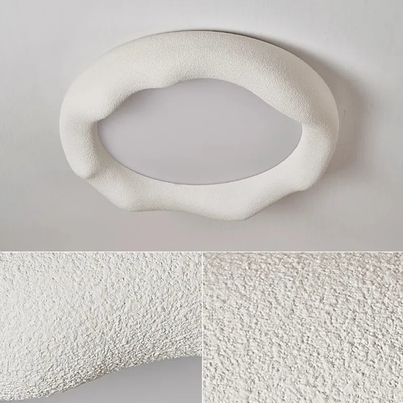 Nordic Wabi Sabi cloud ceiling light minimalist resin - vue 6 sur 12