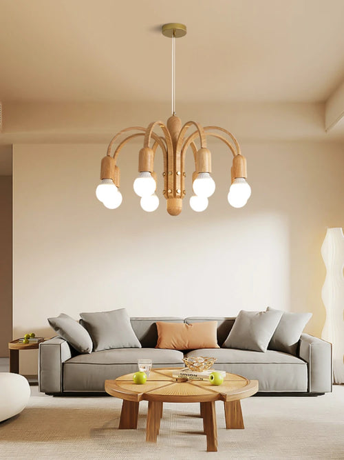 suspension vintage en noyer pour décoration intérieure et extérieure