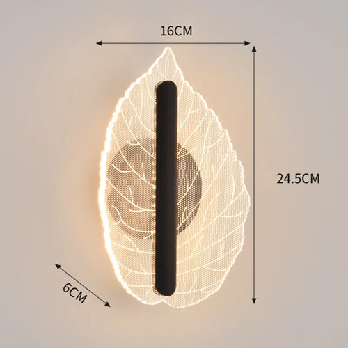 applique murale led en forme de feuille pour éclairage créatif - vue 9 sur 8
