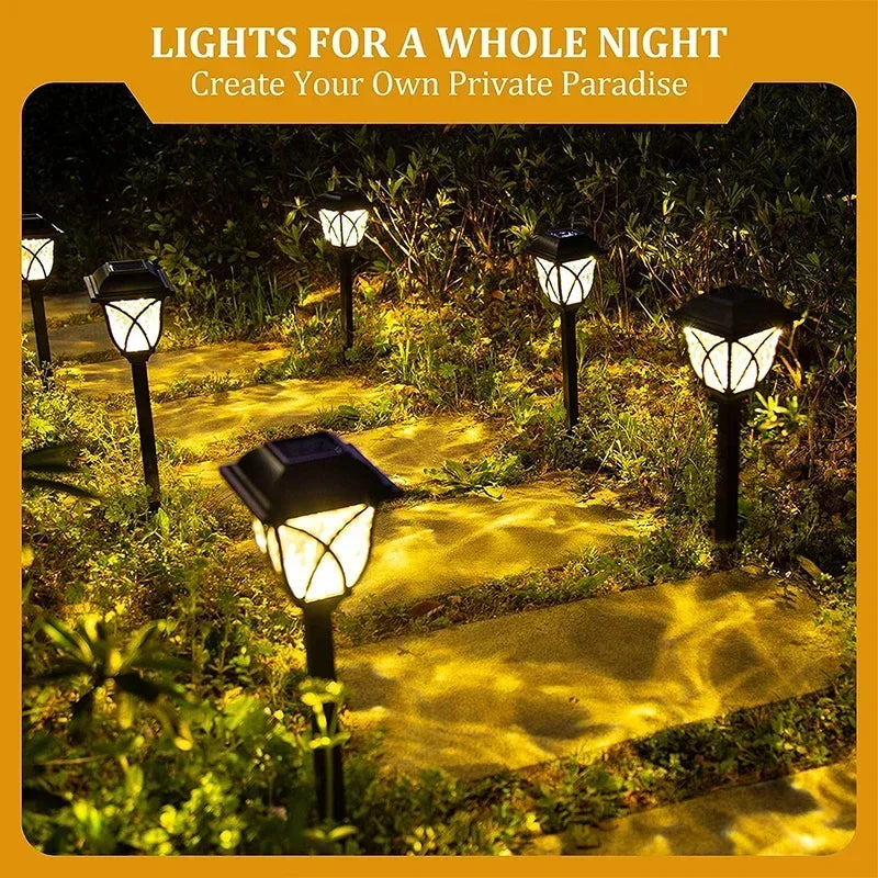 lampe solaire led imperméable extérieure pour jardin allée cour - vue 4 sur 8