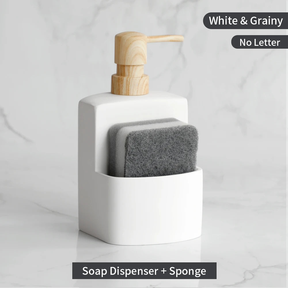 distributeur de savon liquide avec rangement pour accessoires de cuisine - vue 9 sur 14