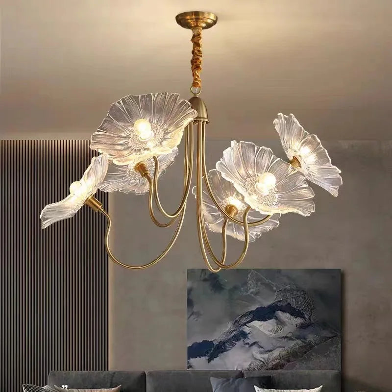 lustre moderne léger au design floral simple et créatif - vue 5 sur 14
