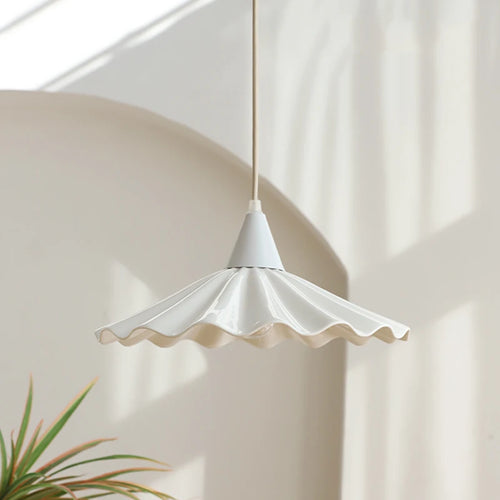 suspension LED 30 cm blanc en céramique style japonais - vue 4 sur 12