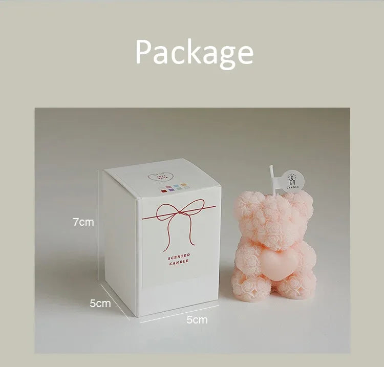 bougie ours en cire de soja parfumée pour détente et cadeaux - vue 6 sur 13
