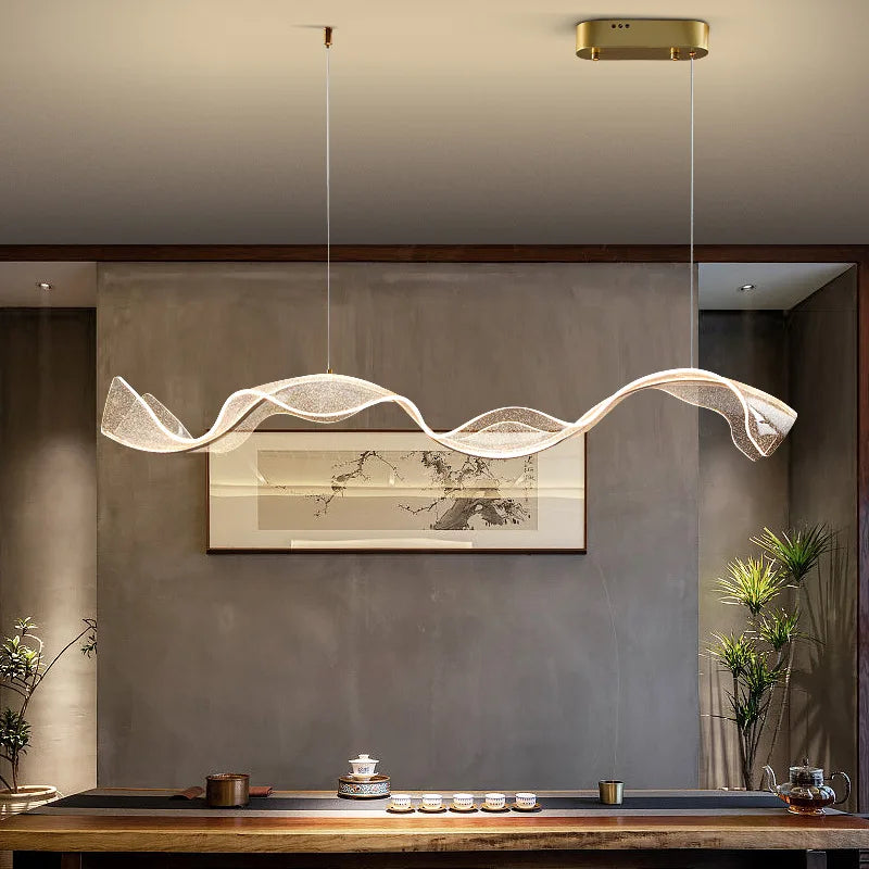 plafonnier led suspendu style art déco en fil acrylique réglable