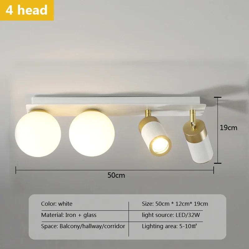 Modern minimalist nordic design glass LED ceiling light - vue 9 sur 9
