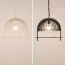 lustre nordique en résine et fer en forme de cage à oiseaux pour restaurants