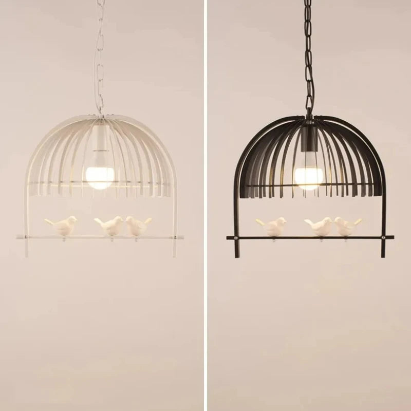 lustre nordique en résine et fer en forme de cage à oiseaux pour restaurants - vue 11 sur 10
