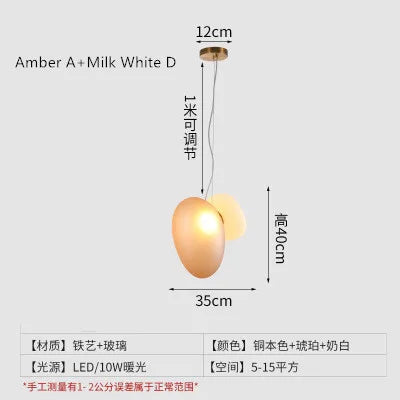 Nordic style coloured glass pendant light for modern decor - vue 11 sur 11