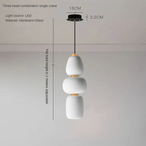 lustre led en verre design minimaliste japonais créatif et artistique - vue 11 sur 12