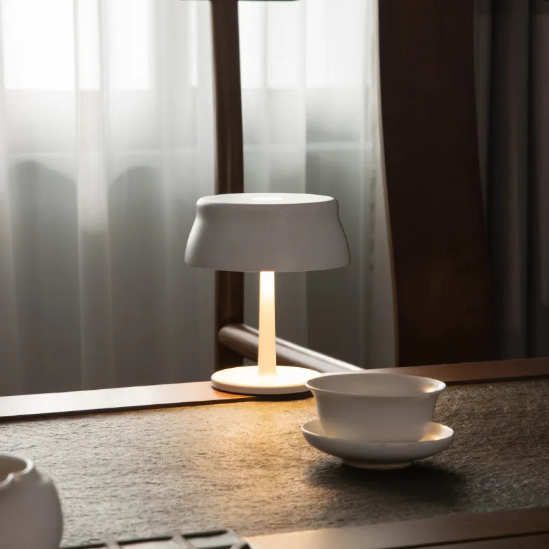 Lampe de Table USB pour Restaurant café Bar lampe champignon Rechargeable sans fil interrupteur tactile veilleuse Mini rétro nordique Led lumières - vue 4 sur 6