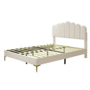 Upholstered Bed 140x200 cm, Bed Frame With Headboard And Slatted Frame, Adult-Youth In Skin-Friendly Velvet Fabric