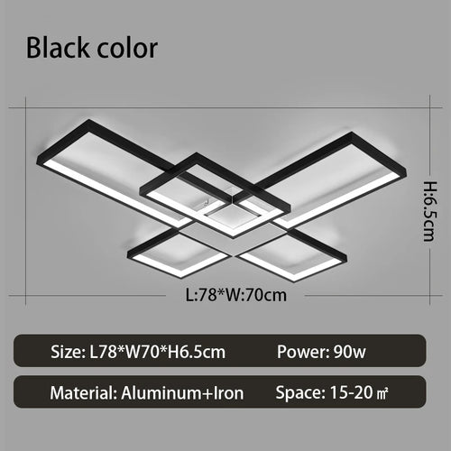 Nordic geometric flush mount LED ceiling light minimalist lamp - vue 11 sur 10