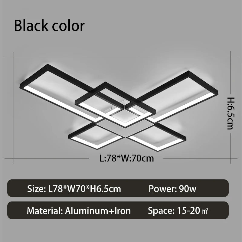Nordic geometric flush mount LED ceiling light minimalist lamp - vue 10 sur 10