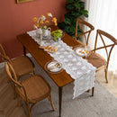 Chemin de table dentelle florale vintage beige bohème
