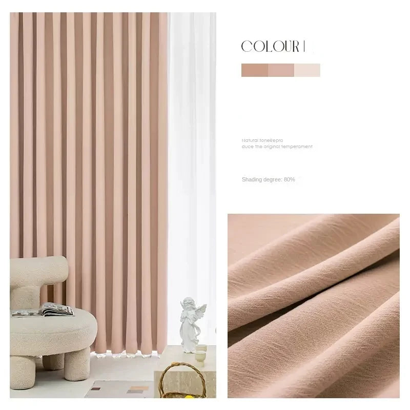 Rideau occultant style minimaliste plissé pour salon chambre