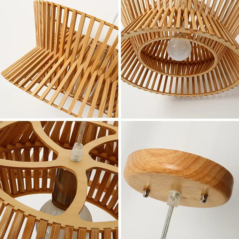 2024 New Creative Solid Wood Chandelier For Living Room Dining Room Office North European Style Indoor Lighting Decoration - vue 4 sur 8