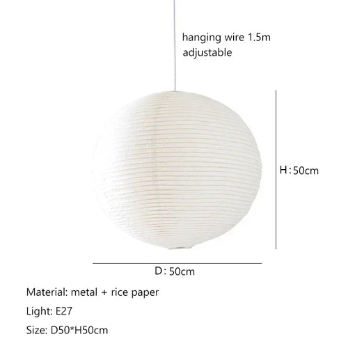 Japanese style rice paper art pendant light, lantern ball bedroom, living room, tea room, Zen lamp decoration pendant light - vue 14 sur 15