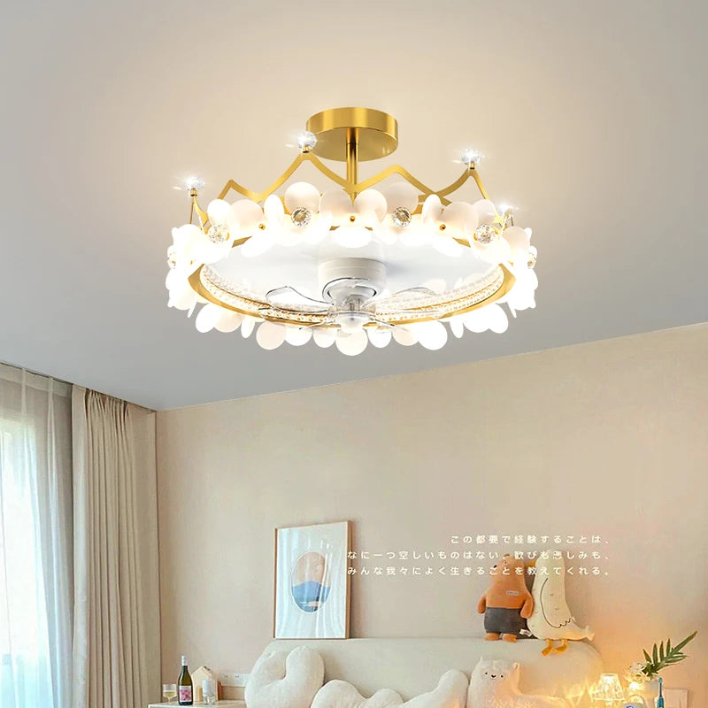 ventilateur de plafond led moderne avec télécommande et éclairage décoratif - vue 3 sur 10