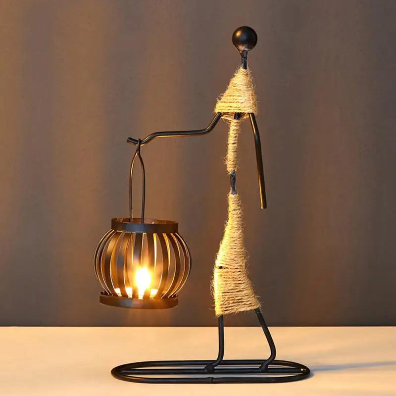 bougeoir créatif en fer pour décoration mariage et Noël - vue 3 sur 22