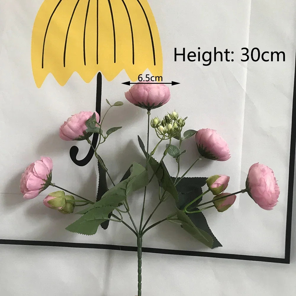 bouquet de pivoines artificielles pour décoration de mariage et maison - vue 6 sur 16