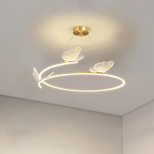 Modern minimalist butterfly LED chandelier for home decor - vue 2 sur 9