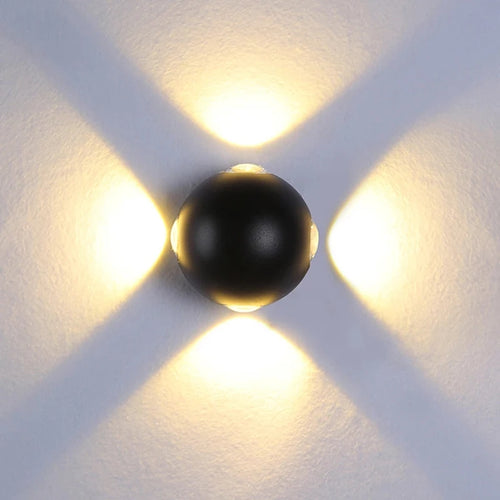 Applique murale LED de jardin étanche ronde à quatre côtés - vue 5 sur 8