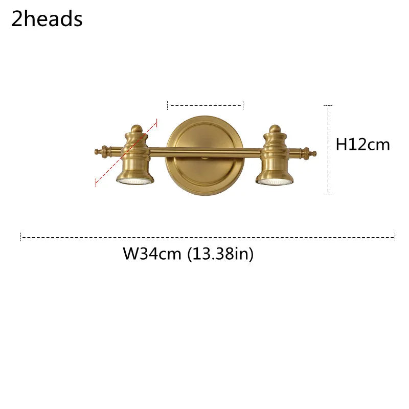 American Bronze Mirror Front Light , Bathroom Wall Lamps Mirror Light ,Powder Room Mirror Wall Lights Lighting LED Makeup Mirror - vue 11 sur 23