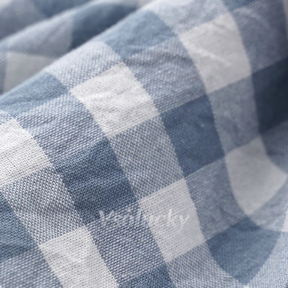 Serviette de table coton vichy carreaux style champetre - vue 7 sur 7