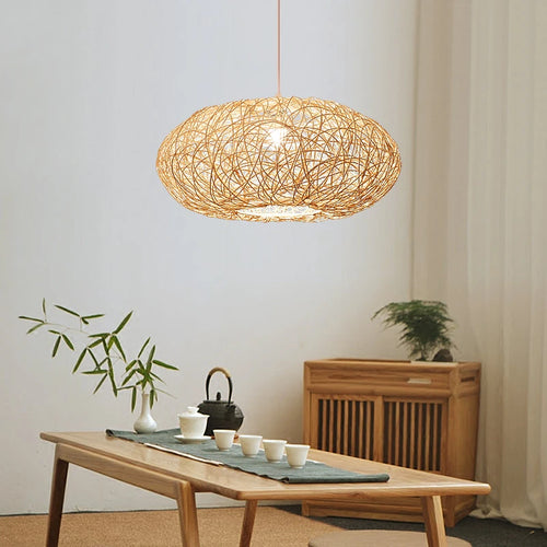 suspension moderne en rotin style chinois décoratif loft
