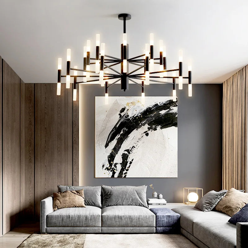 lustre art déco moderne design suspendu pour intérieur lumineux - vue 4 sur 8