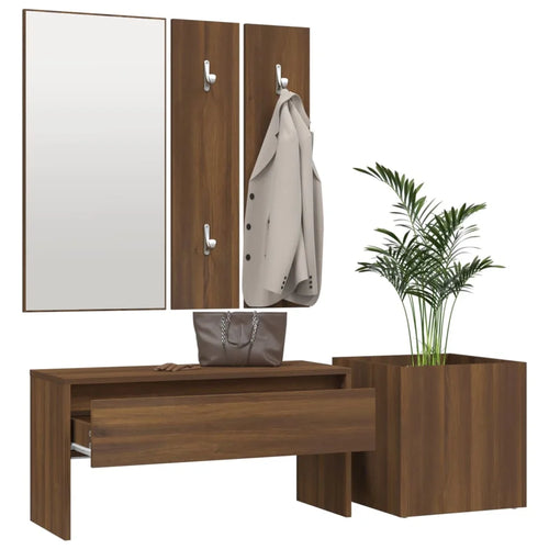Allway Furniture Set Storage Ottoman Hallway Bench,Mirror cloths, Rack Panels plant Box for Living Room Room Entryway - vue 3 sur 12