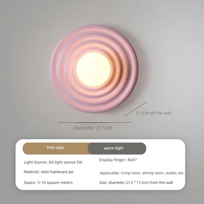applique murale led rétro en résine luminaire mural rond