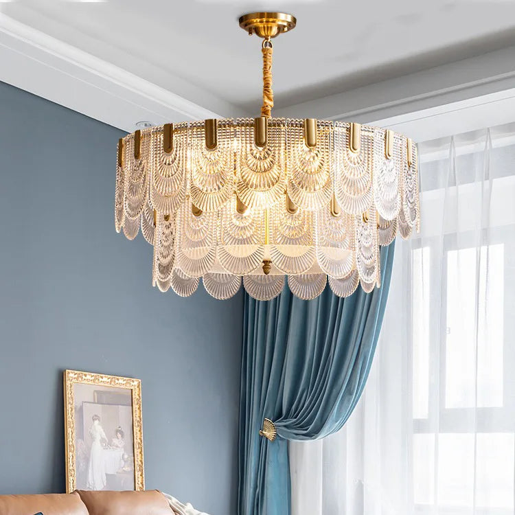 lustre en verre cristal design rétro pour décoration intérieure élégante - vue 4 sur 10