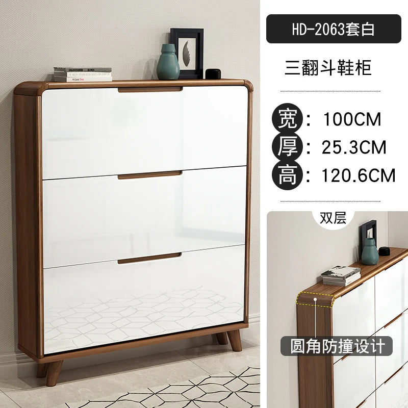meuble à chaussures en bois design moderne gain de place luxe - vue 10 sur 22