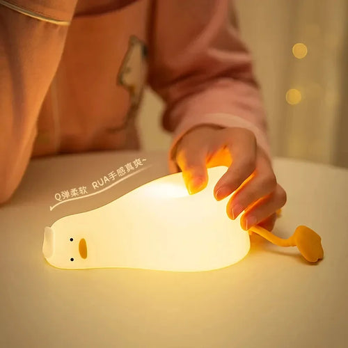 veilleuse canard en silicone rechargeable usb dimmable cadeau anniversaire - vue 9 sur 8