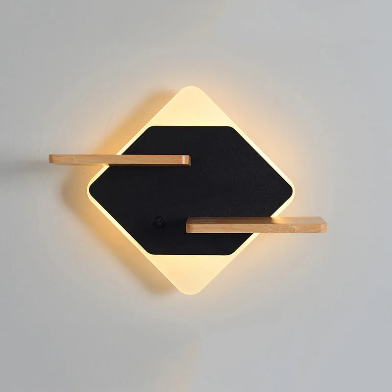Applique murale led nordique avec étagère et chargeur usb