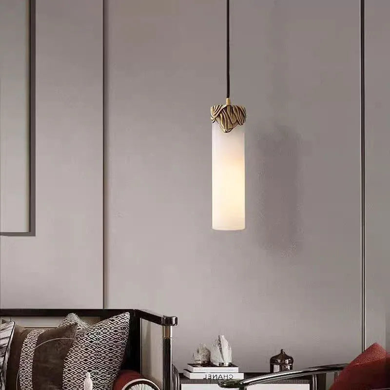 suspension en marbre naturel et cuivre pour intérieur - vue 5 sur 8