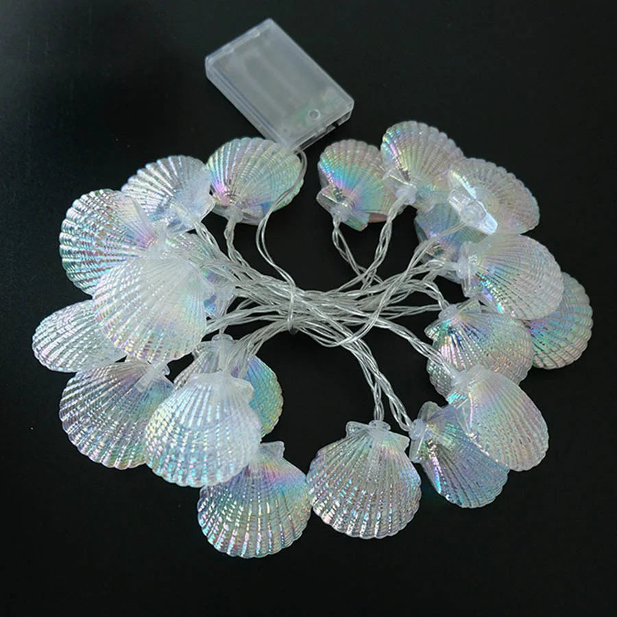 guirlande lumineuse coquillages pour décor océan fête mariage - vue 7 sur 7