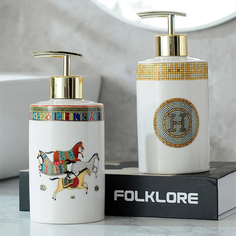 flacons à pompe en céramique vides pour cosmétiques et désinfectants - vue 5 sur 9