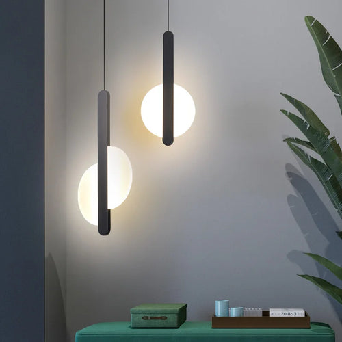 Lustre LED suspendu noir acrylique - vue 3 sur 8