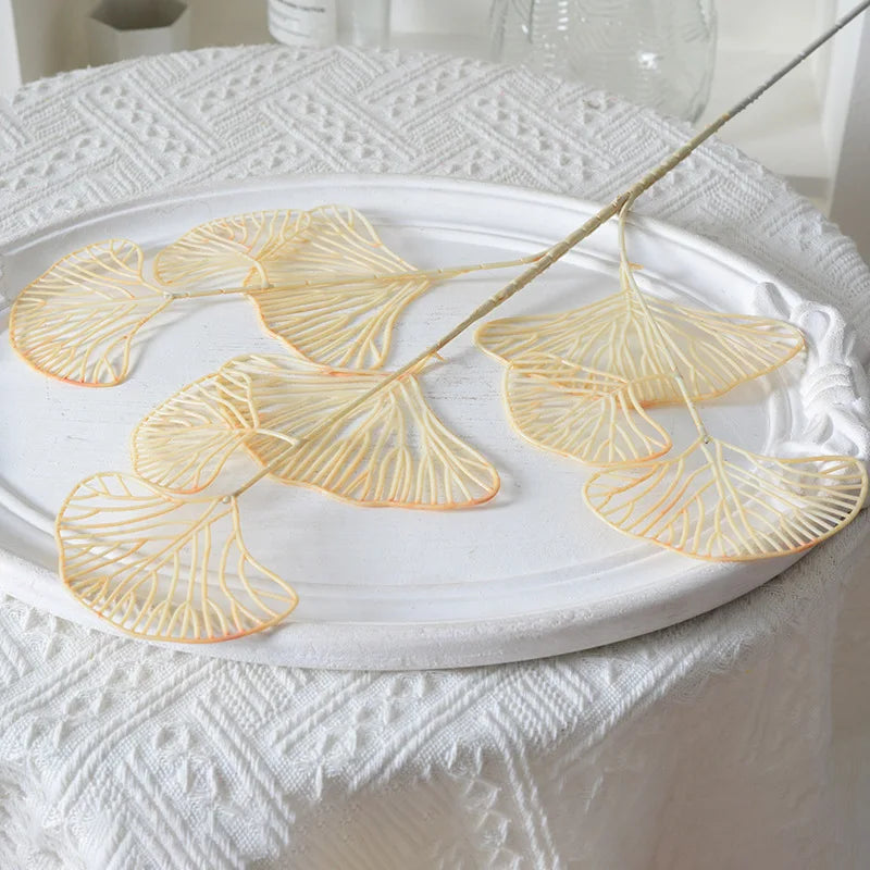 lot de feuilles artificielles ginkgo eucalyptus houx pour décoration florale - vue 7 sur 13