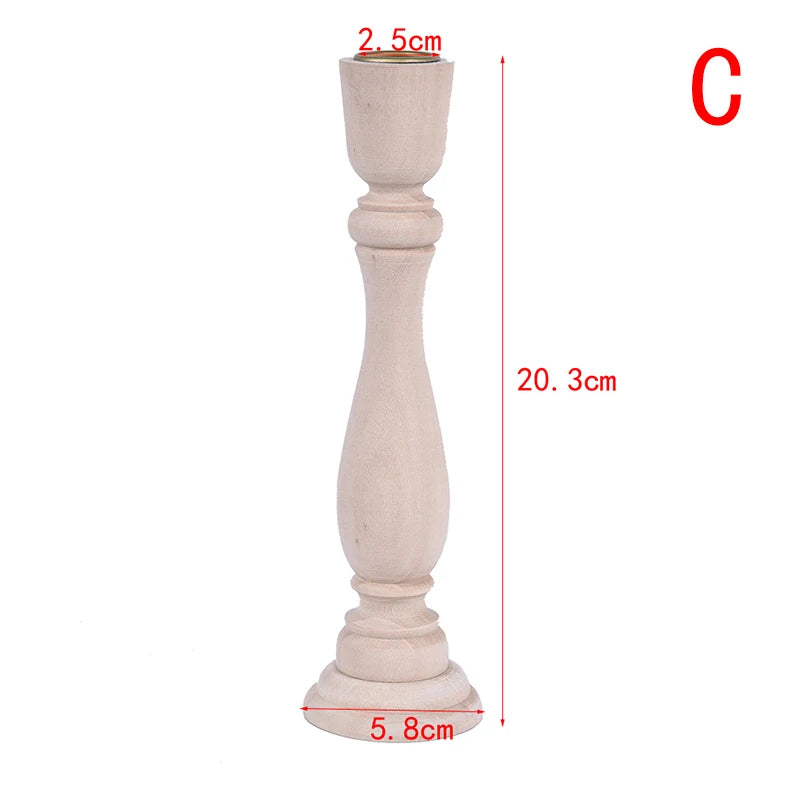 Candlesticks Holderng Decorations, Retro Wood Classic Weddi candle holders Holders home decor - vue 9 sur 11