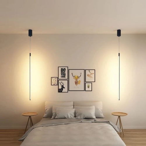 lustre led minimaliste longue bande luminaire suspendu moderne