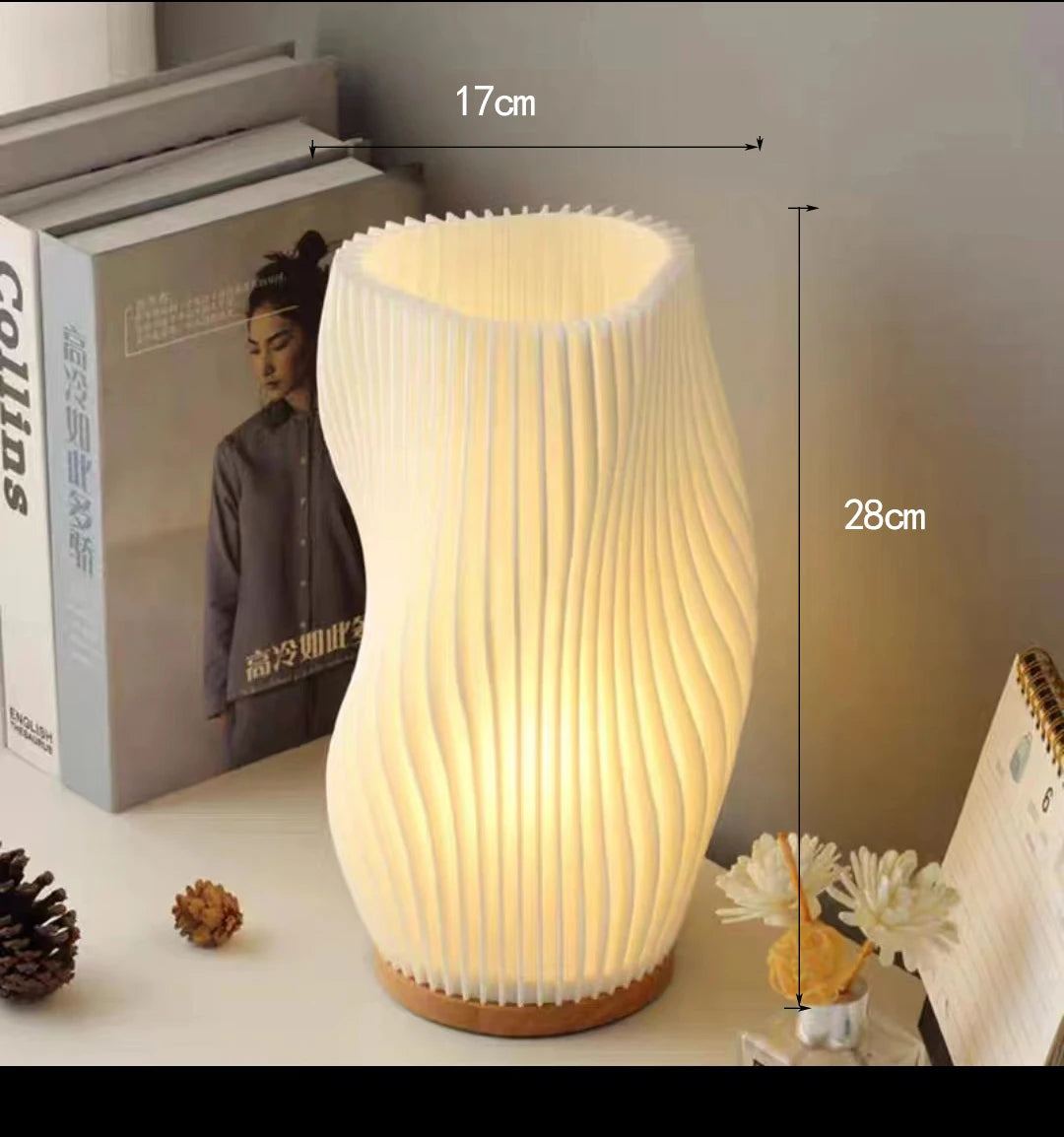 Lampe à poser Abat-jour imprimé en 3D de Style crème française - vue 10 sur 14