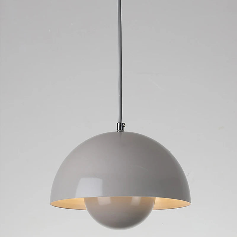 Iron pot LED pendant light multicolour semicircular chandelier for restaurant and kitchen décor - vue 5 sur 14