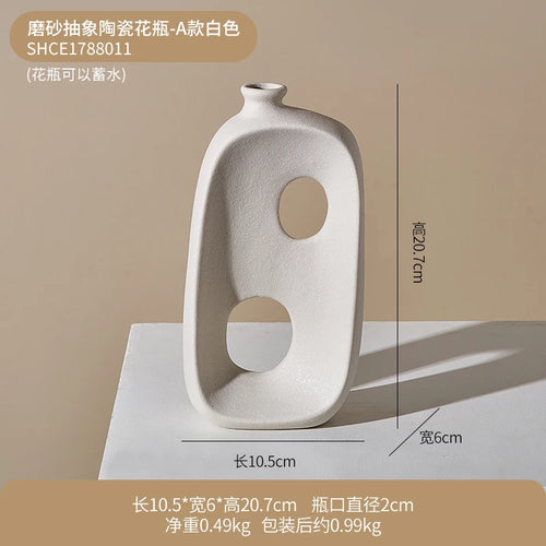 vase ajouré en céramique pour fleurs sèches et décoration intérieure